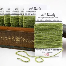 Celery Green & Silver Chenille Sparkle Cording ~ 5 yards ~ Tiny 1/8" wide