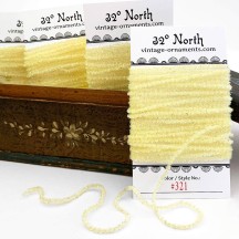 Pale Yellow & Iridescent Chenille Sparkle Cording ~ 5 yards ~ Tiny 1/8" wide