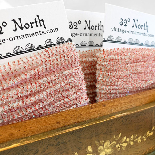 Candy Cane Chenille Sparkle Cording ~ 5 yards ~ Tiny 1/8" wide