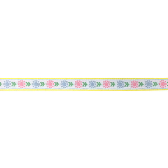 Pastel Posy Floral Folk Costume Trim ~ Vintage Japan ~ 7/16" wide ~ Poly