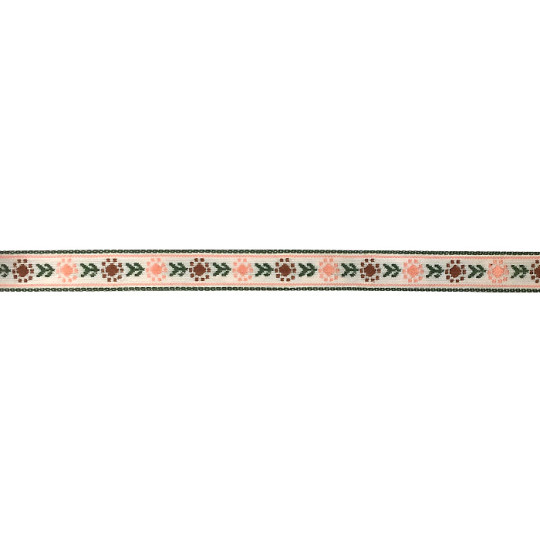 Earthtone Posy Floral Folk Costume Trim ~ Vintage Japan ~ 7/16" wide ~ Poly