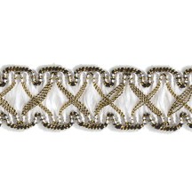 Fancy Decorative Sewing Trim in Metallic Gold and White ~ 5/8" wide