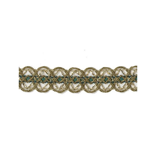 Old Store Stock Gold and Dark Green Extra Fancy Trim ~ Vintage
