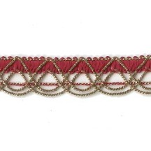 Old Store Stock Gold and Red Extra Fancy Looped Trim ~ Vintage