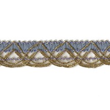 Old Store Stock Gold and Blue Extra Fancy Looped Trim ~ Vintage