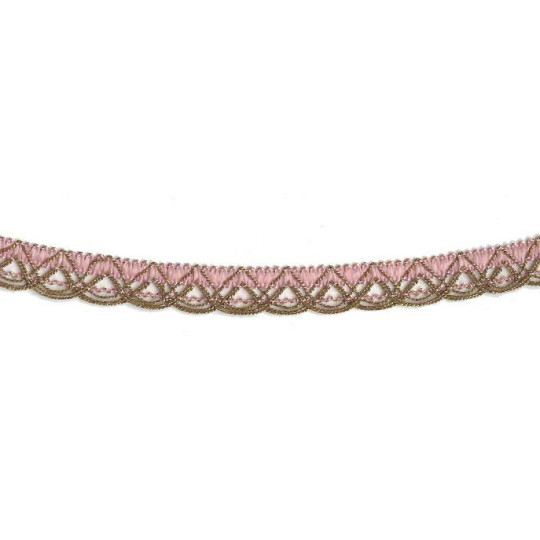Old Store Stock Gold and Light Pink Extra Fancy Looped Trim ~ Vintage