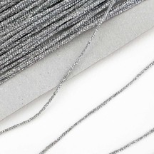 Narrow Fancy Metallic Silver Cord ~ 1/16" wide