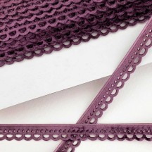 Soft Velvet Openwork Ribbon Trim in Deep Violet Purple ~ 7/16" wide