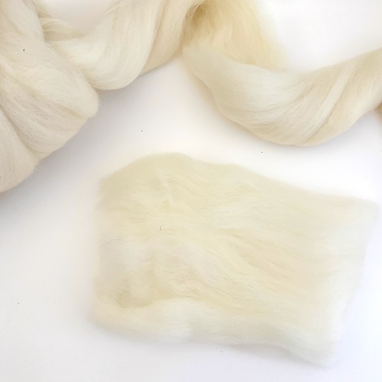 100% Wool Roving in Ecru for Crafting Wool Beards