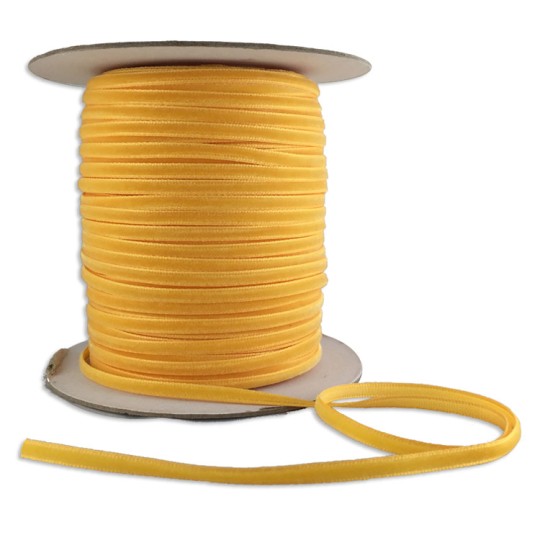 Tiny Velvet Ribbon Trim in Golden Yellow ~ 1/8" wide