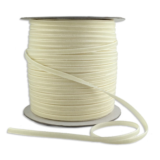 Tiny Velvet Ribbon Trim in Ivory ~ 1/8" wide