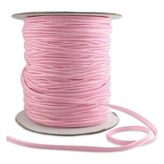 Tiny Velvet Ribbon Trim in Shell Pink ~ 1/8" wide