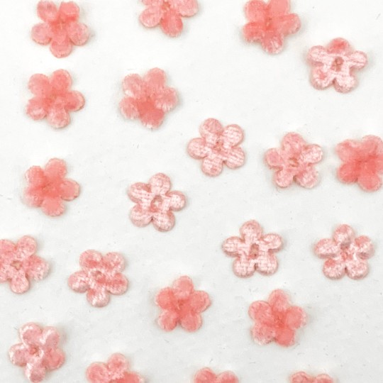 Mini Die-cut Velvet Forget Me Not Flowers ~ Set of 48 ~ LIGHT PINK