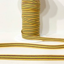 Yellow, Purple, Green Geometric Stripe Folkloric Costume Trim ~ Sweden ~ 7 mm wide