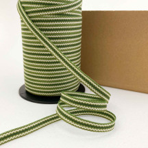 Green Geometric Stripe Folkloric Costume Trim ~ Sweden ~ 7 mm wide