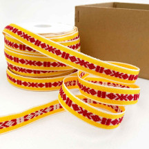 Yellow and Red Ribbon Trim ~ Sweden ~ 13 mm wide