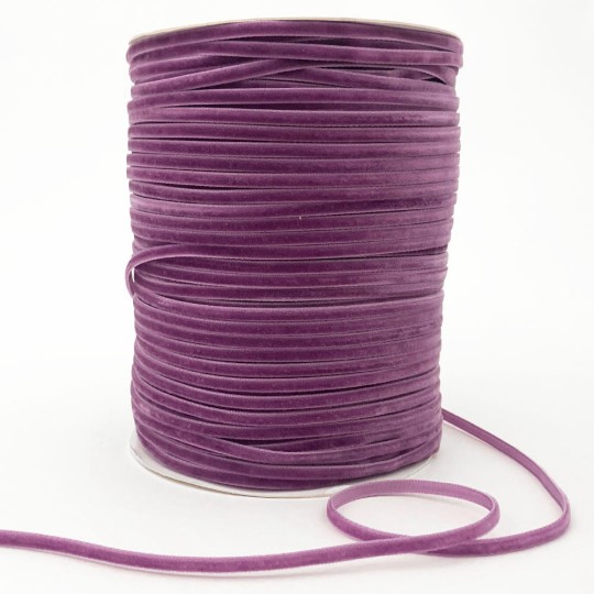 Tiny Velvet Ribbon Trim in Dusty Lilac ~ 1/8" wide