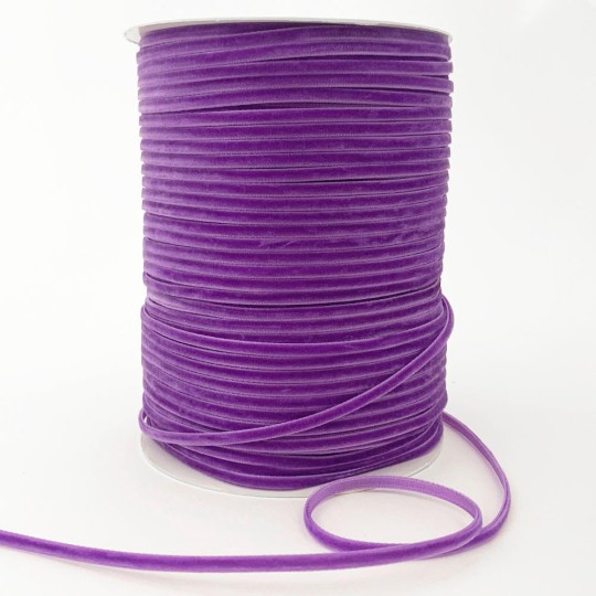 Tiny Velvet Ribbon Trim in Orchid Purple ~ 1/8" wide