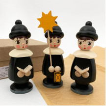 Set of 3 Wooden Carolers in Black ~ Made in Erzgebirge Germany 