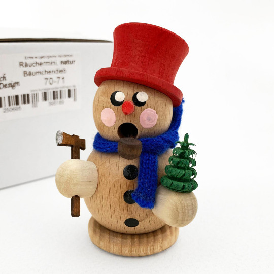 Small Snowman with Tree Incense Smoker ~ Gerd Hofmann Germany