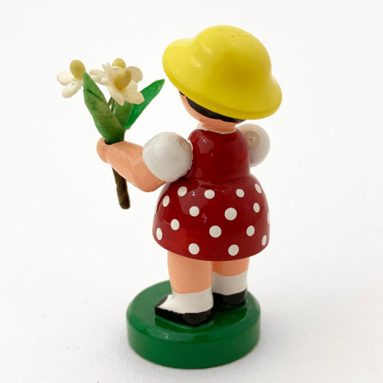 Wooden Flower Girl with Umbrella ~ Blumenkind Made in Erzgebirge Germany 