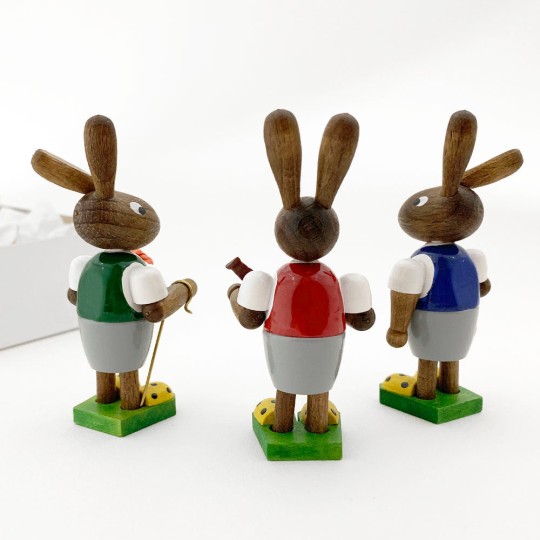 Wooden Easter Bunny Trio ~ Set of 3 ~ Made in Erzgebirge Germany 