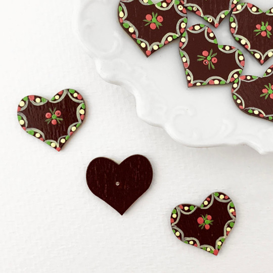 Miniature Wooden Lebcuchen Heart ~ Made in Erzgebirge Germany ~ Repair Supply