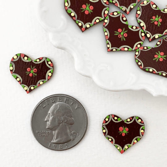 Miniature Wooden Lebcuchen Heart ~ Made in Erzgebirge Germany ~ Repair Supply