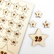 Wooden Numbered Stars for Advent Crafts
