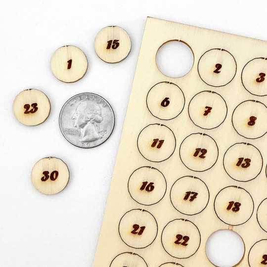 Wooden Numbered Circles for Advent Crafts