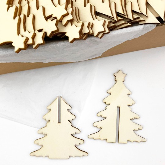 Wooden Standing Christmas Tree ~ Set of 2