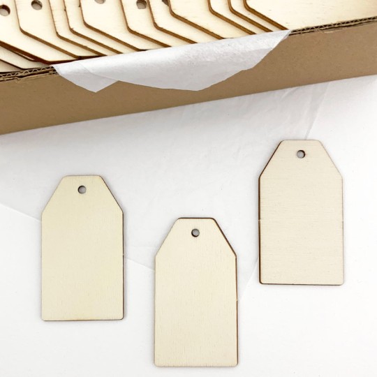 Wooden Rectangular Tags or Ornaments ~ Set of 5