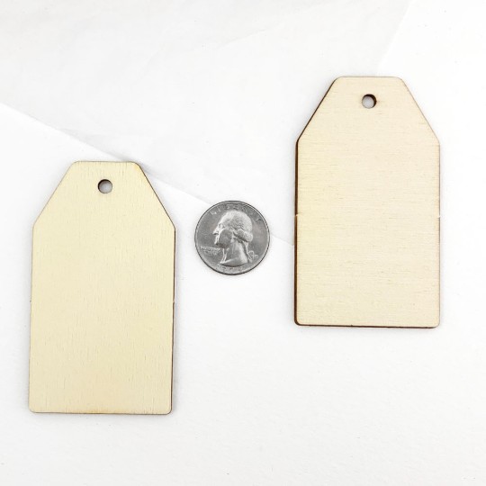 Wooden Rectangular Tags or Ornaments ~ Set of 5