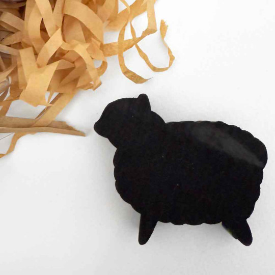 Black Sheep Handmade Wooden Figure from Sweden
