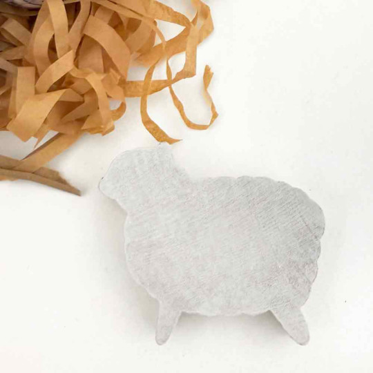 White Sheep Handmade Wooden Figure from Sweden