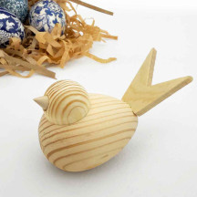 Handmade Natural Wood Bird from Sweden