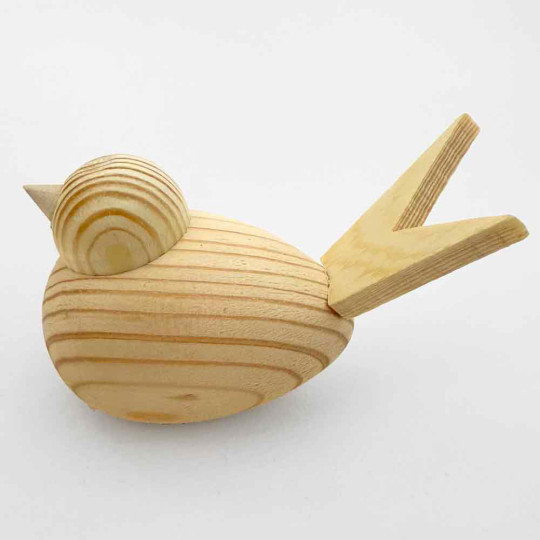 Handmade Natural Wood Bird from Sweden