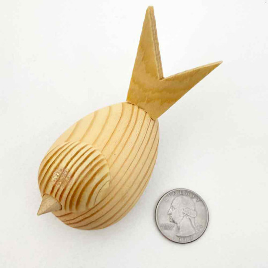 Handmade Natural Wood Bird from Sweden