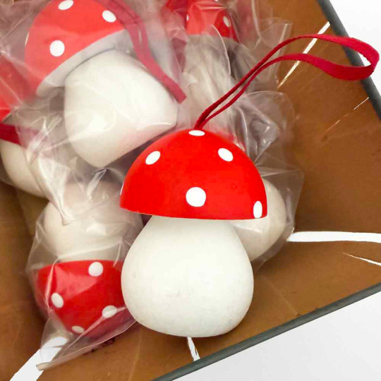 Wooden Mushroom Ornament from Sweden
