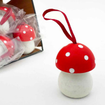 Wooden Mushroom Ornament from Sweden