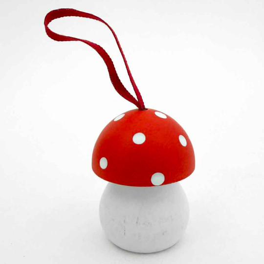 Wooden Mushroom Ornament from Sweden
