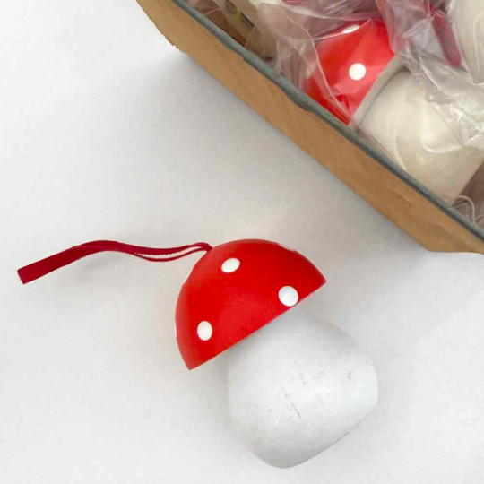 Wooden Mushroom Ornament from Sweden