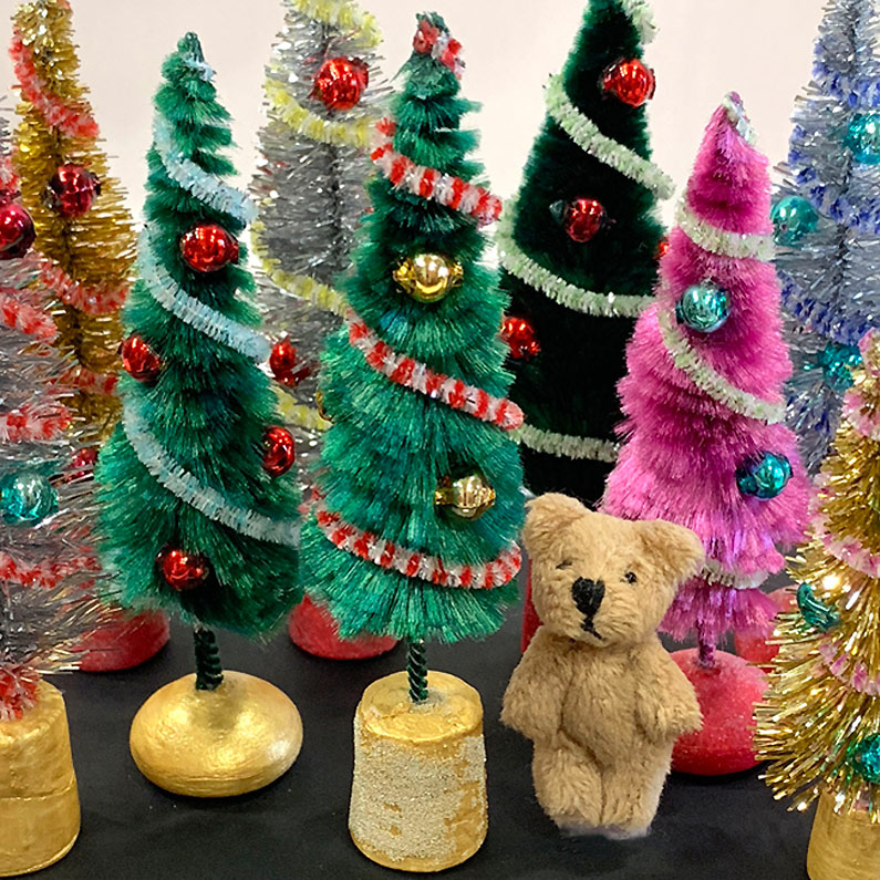 How To Make Bottle Brush Trees ~ Chenille Bump Tiny Christmas Tree Craft  Project Tutorial